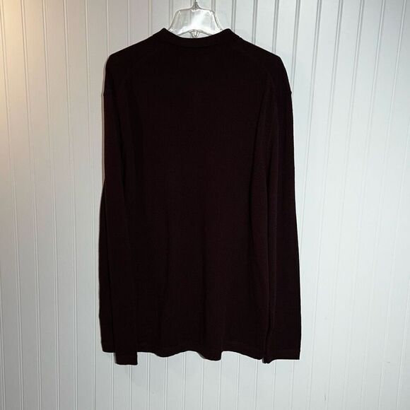 Eddie Bauer Merino Wool Sweater Men’s XLarge Tall Wine 1/4 Button Up Collared LS - Picture 6 of 10
